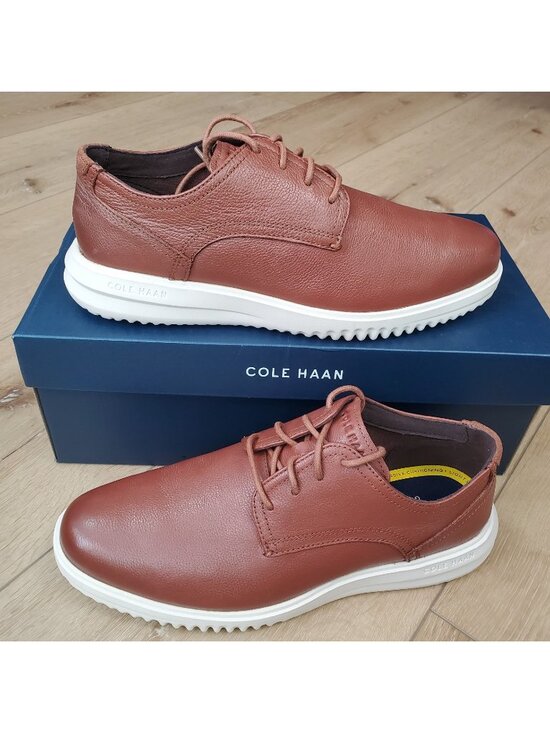 Cole Haan Grand+ Plain Toe Oxford Mens 10 M British Tan Leather Shoes C36935 NEW